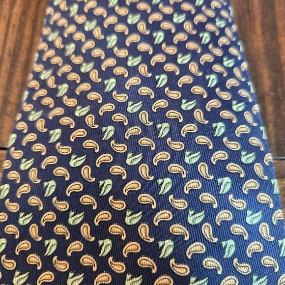 Salvatore Ferragamo Other - Salvatore Ferragamo Navy and Green Paisley Tie